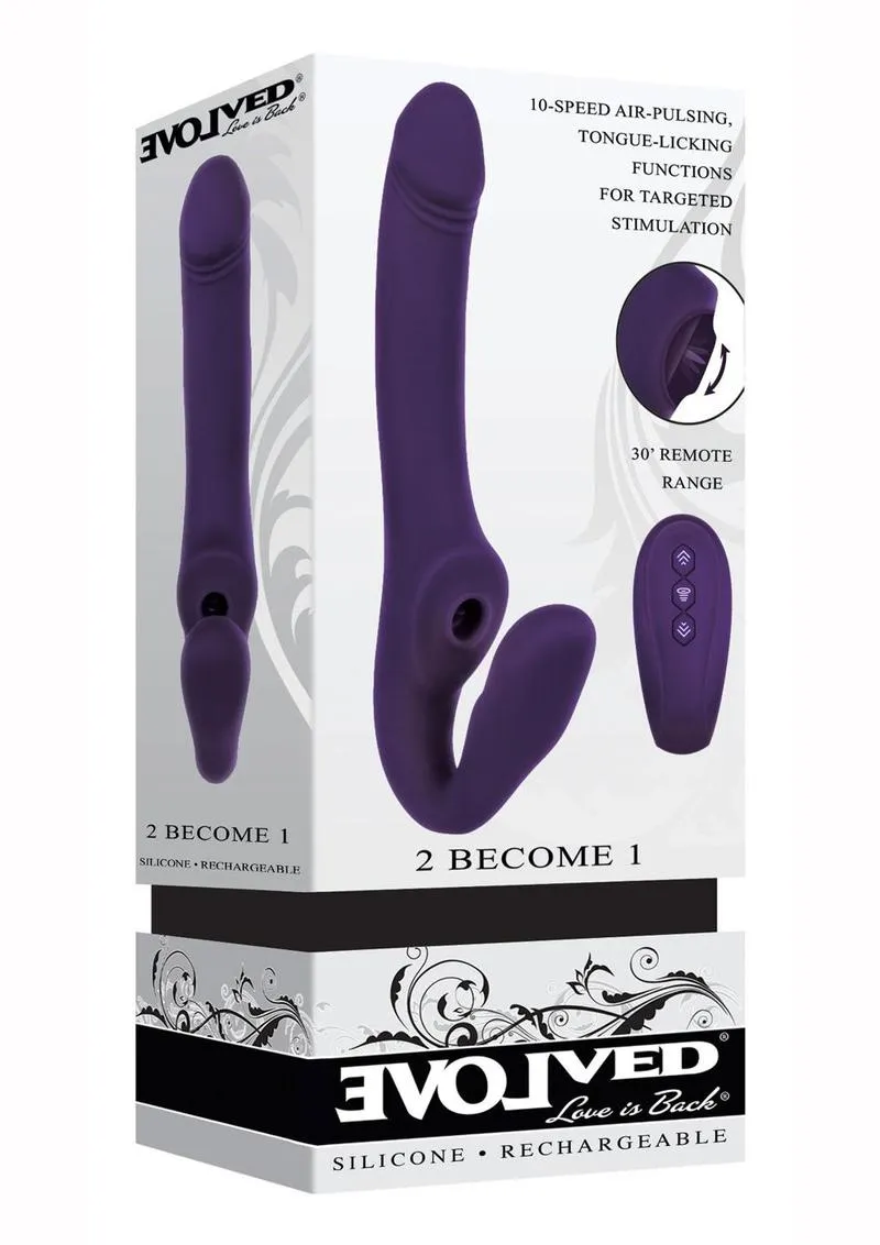 2 Become 1 Rechargeable Silicone Vibrator with Remote Control