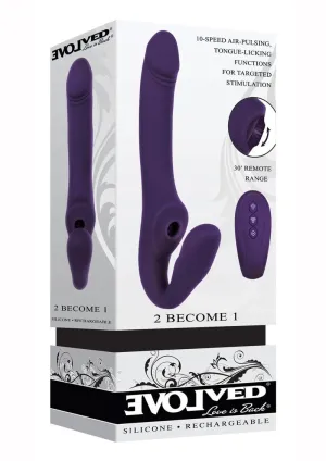 2 Become 1 Rechargeable Silicone Vibrator with Remote Control