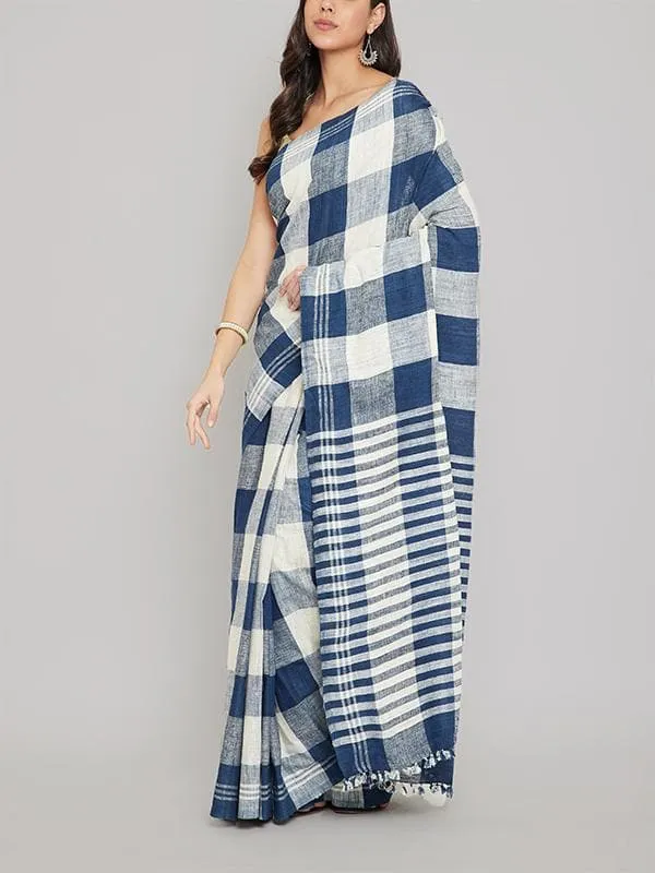 Ahimsa Silk Saree Blue