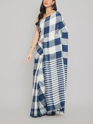 Ahimsa Silk Saree Blue