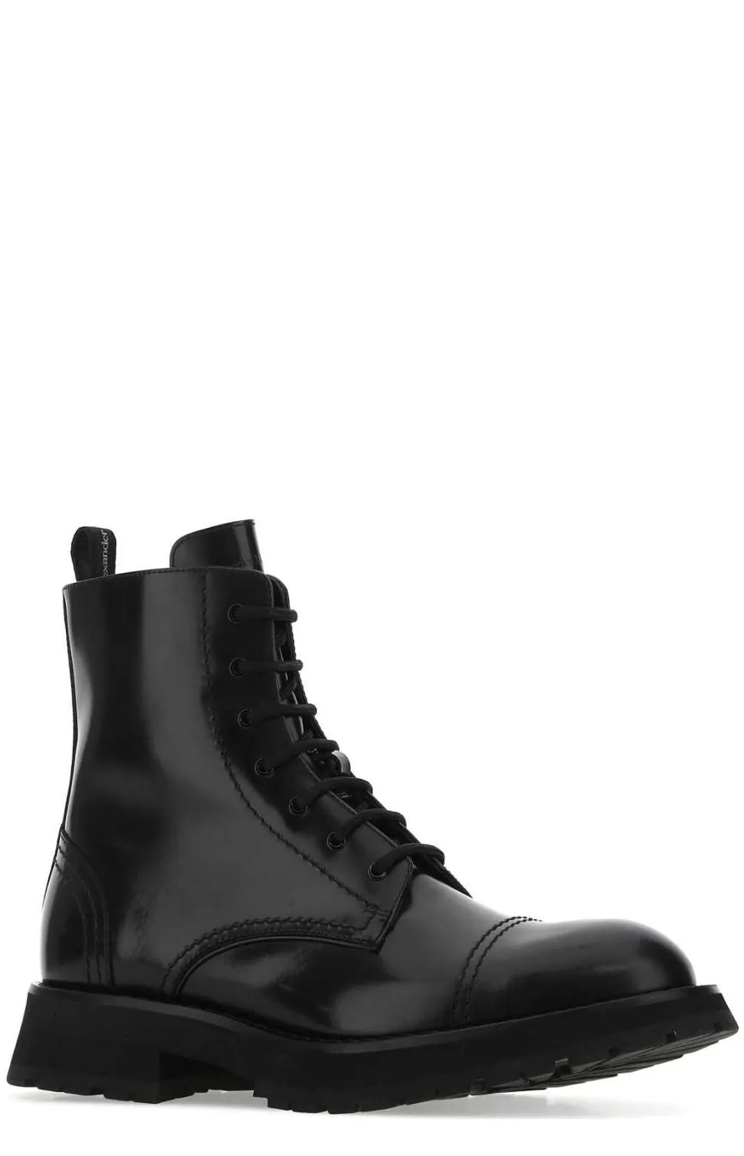 Alexander McQueen Block Heel Lace-Up Boots