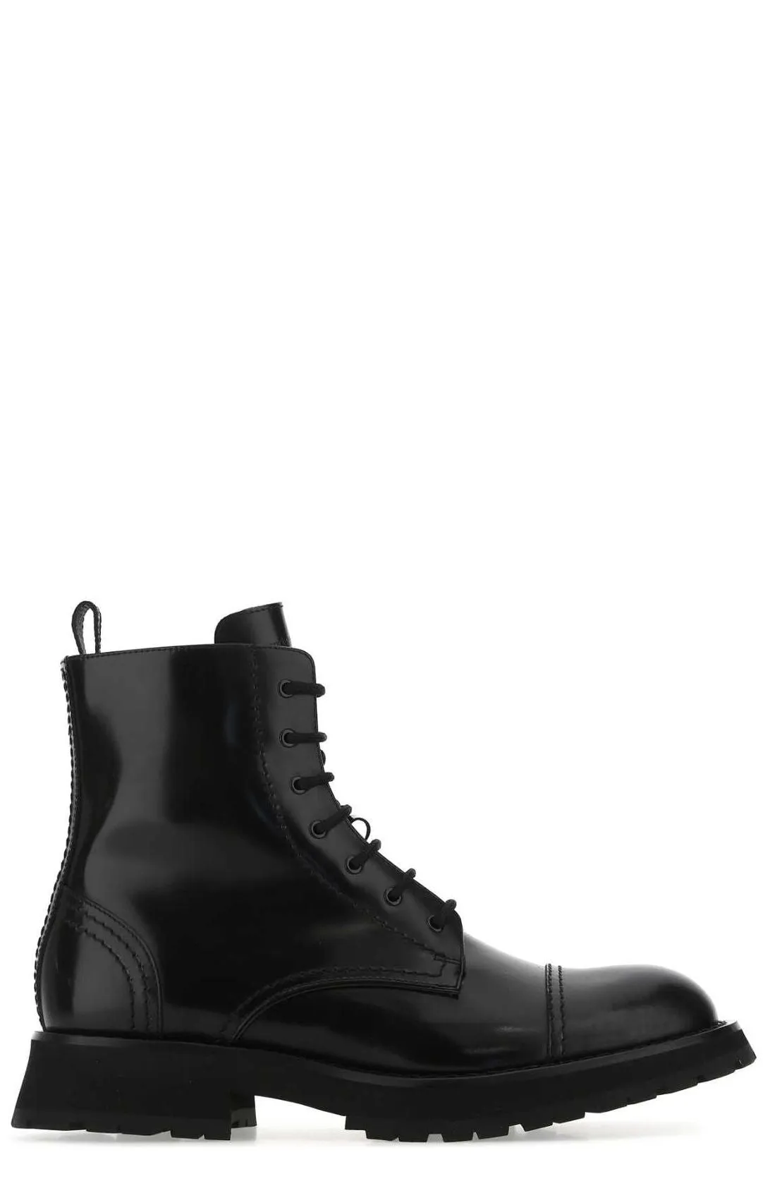 Alexander McQueen Block Heel Lace-Up Boots