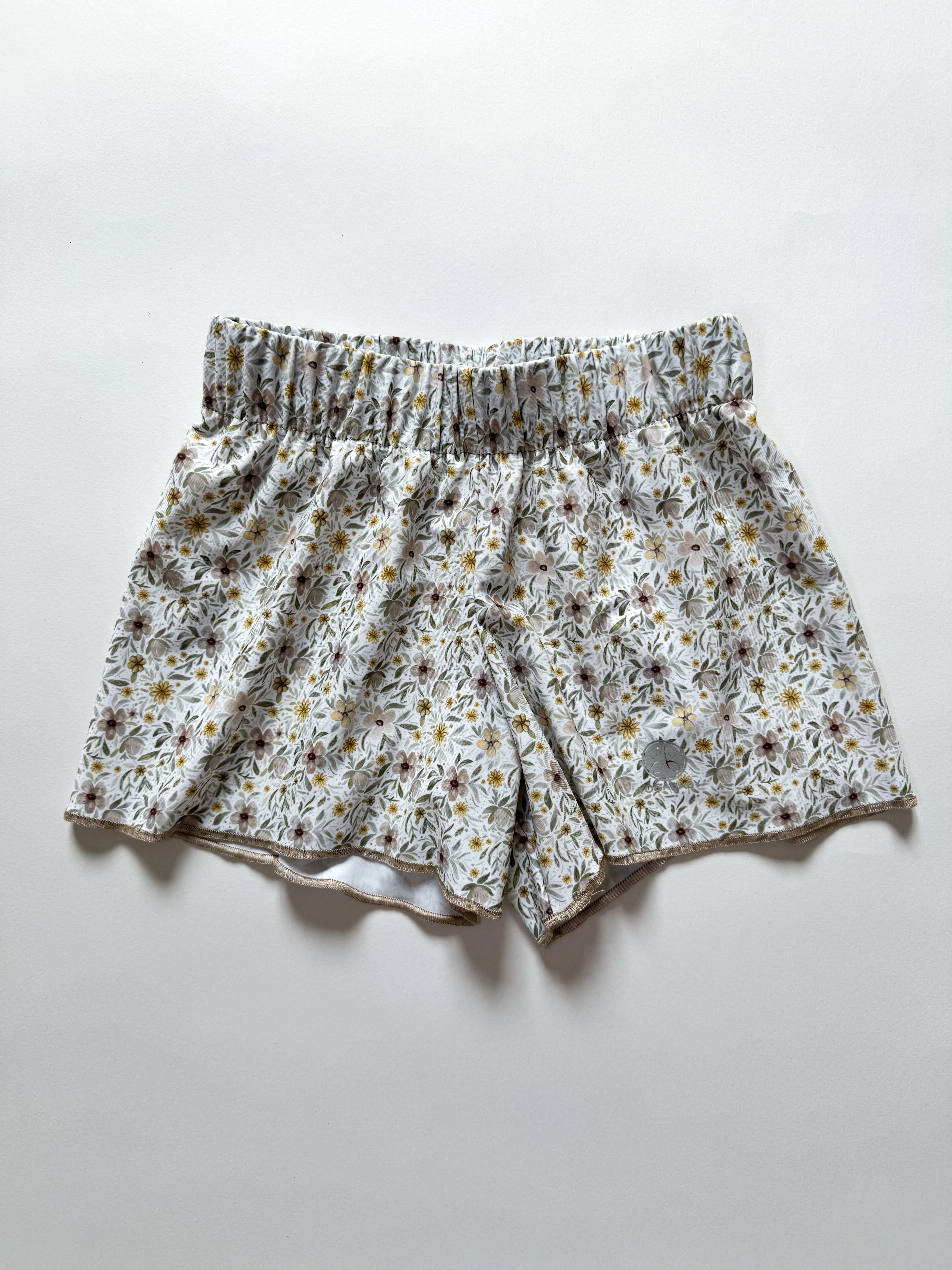 Almond Floral Runners Shorts