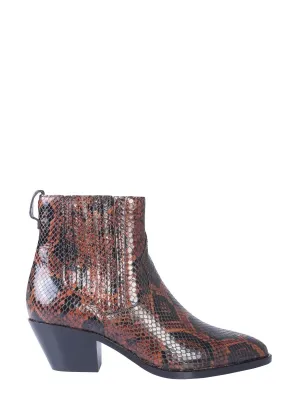 Ash Snakeskin Effect Ankle Boots