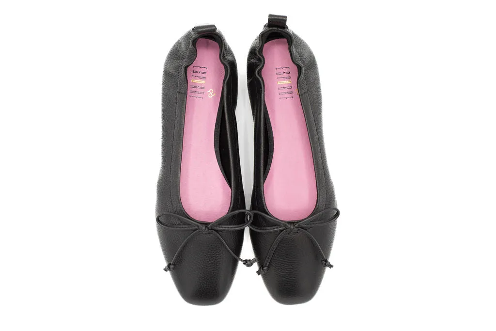 Barney Black Grainy Leather