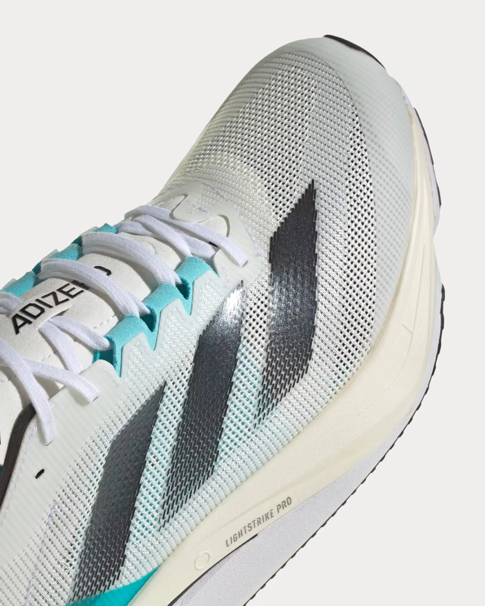 Boston 12 Cloud White / Core Black / Light Aqua Running Shoes