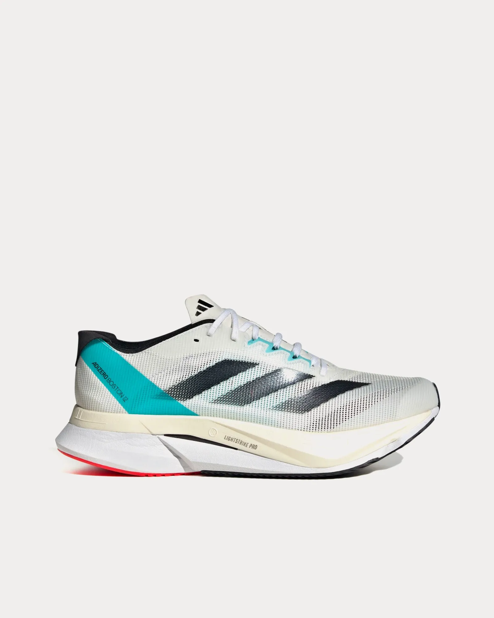 Boston 12 Cloud White / Core Black / Light Aqua Running Shoes