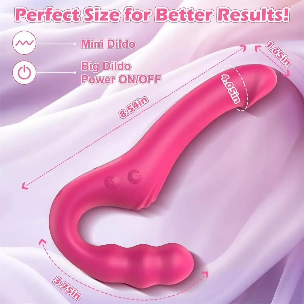 Double Ended Strapless Dildo for Women Naughty Sex with 10 Intense Vibrating Modes