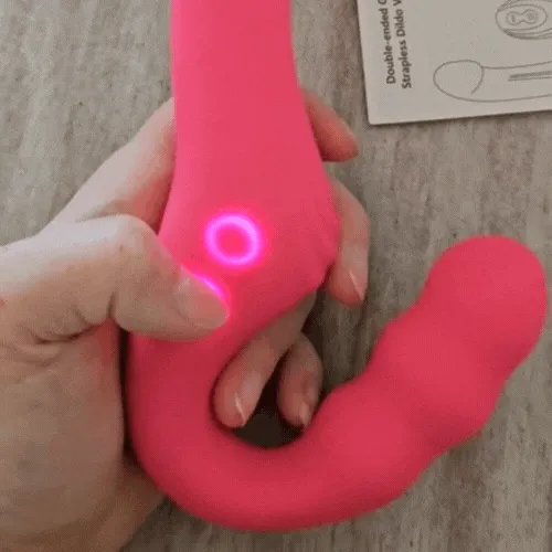 Double Ended Strapless Dildo for Women Naughty Sex with 10 Intense Vibrating Modes