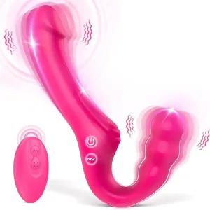 Double Ended Strapless Dildo for Women Naughty Sex with 10 Intense Vibrating Modes