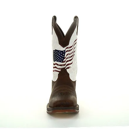DURANGO Men's Rebel Distressed Flag Embroidery Western Boot DDB0312