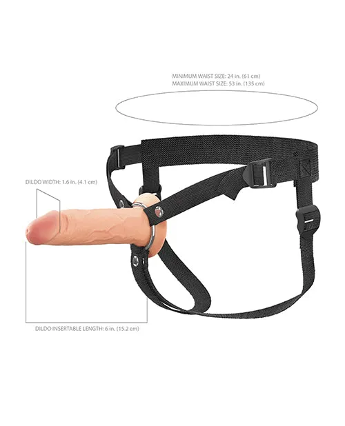 Fantasy X-tensions Elite 6" Silicone Hollow Strap-on with Harness - Light