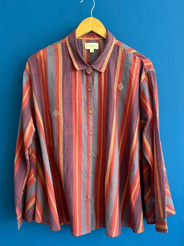 Lillian Hand woven stripe jamdani shirt