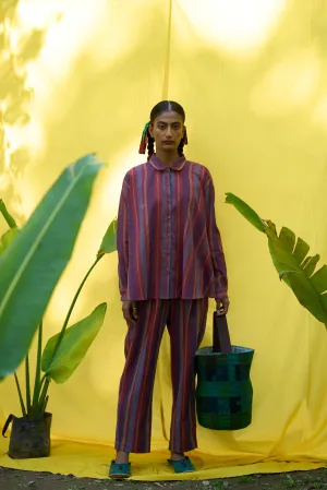 Lillian Hand woven stripe jamdani shirt