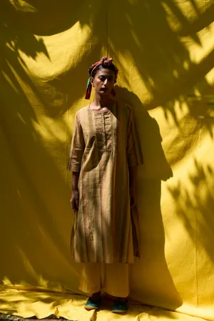 Maria Hand woven stripe jamdani kurta