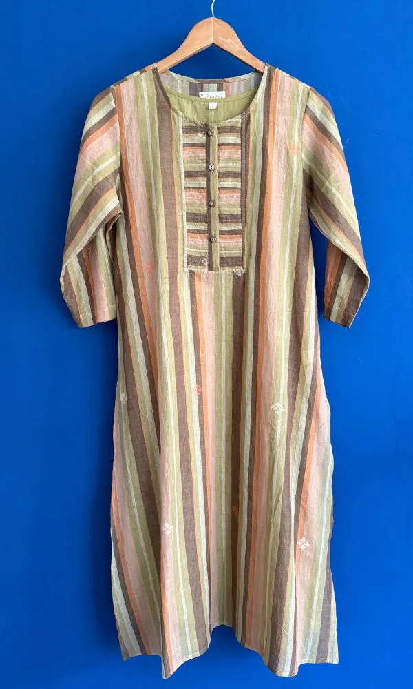Maria Hand woven stripe jamdani kurta