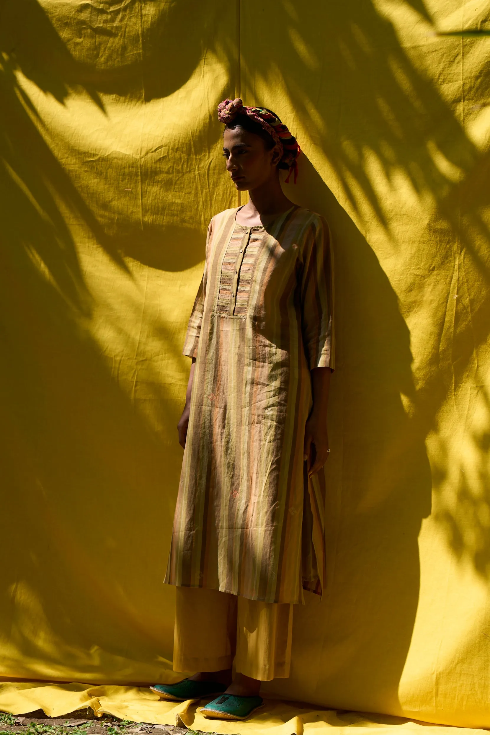 Maria Hand woven stripe jamdani kurta