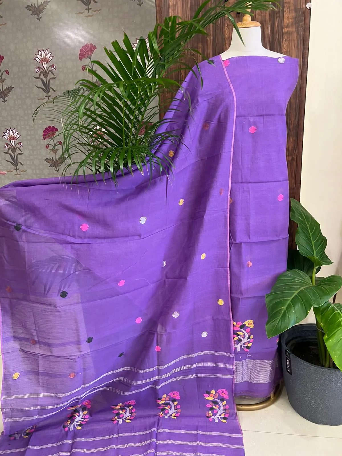 Maslin Jamdani Dress Material