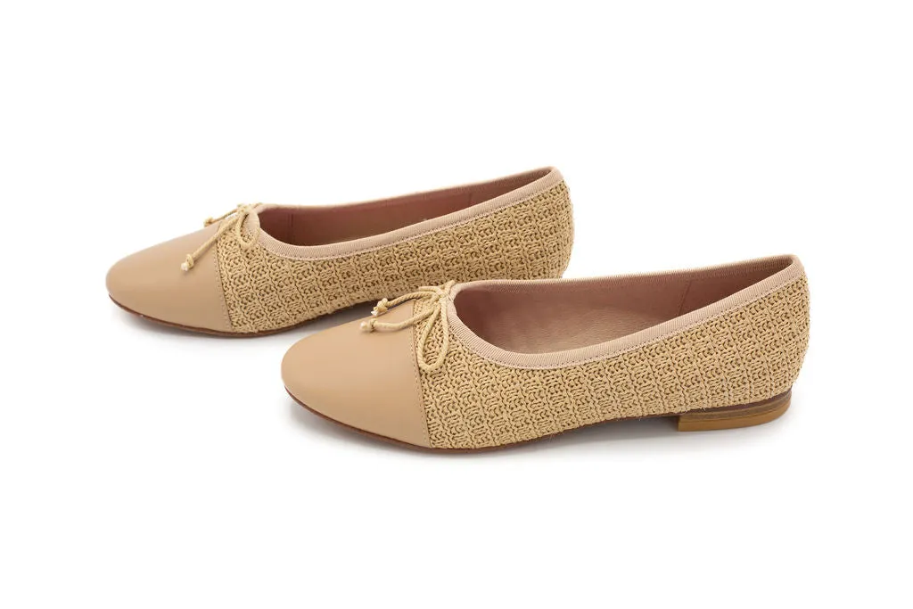 Nime Nude Raffia/Nude Leather