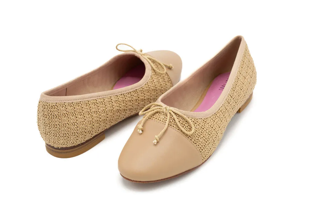 Nime Nude Raffia/Nude Leather