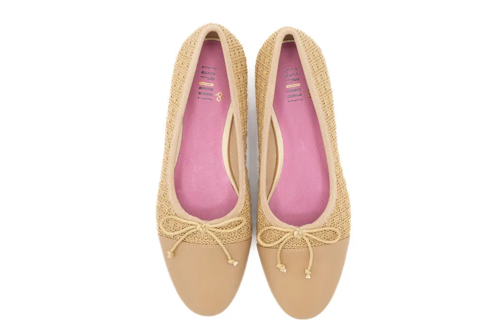 Nime Nude Raffia/Nude Leather