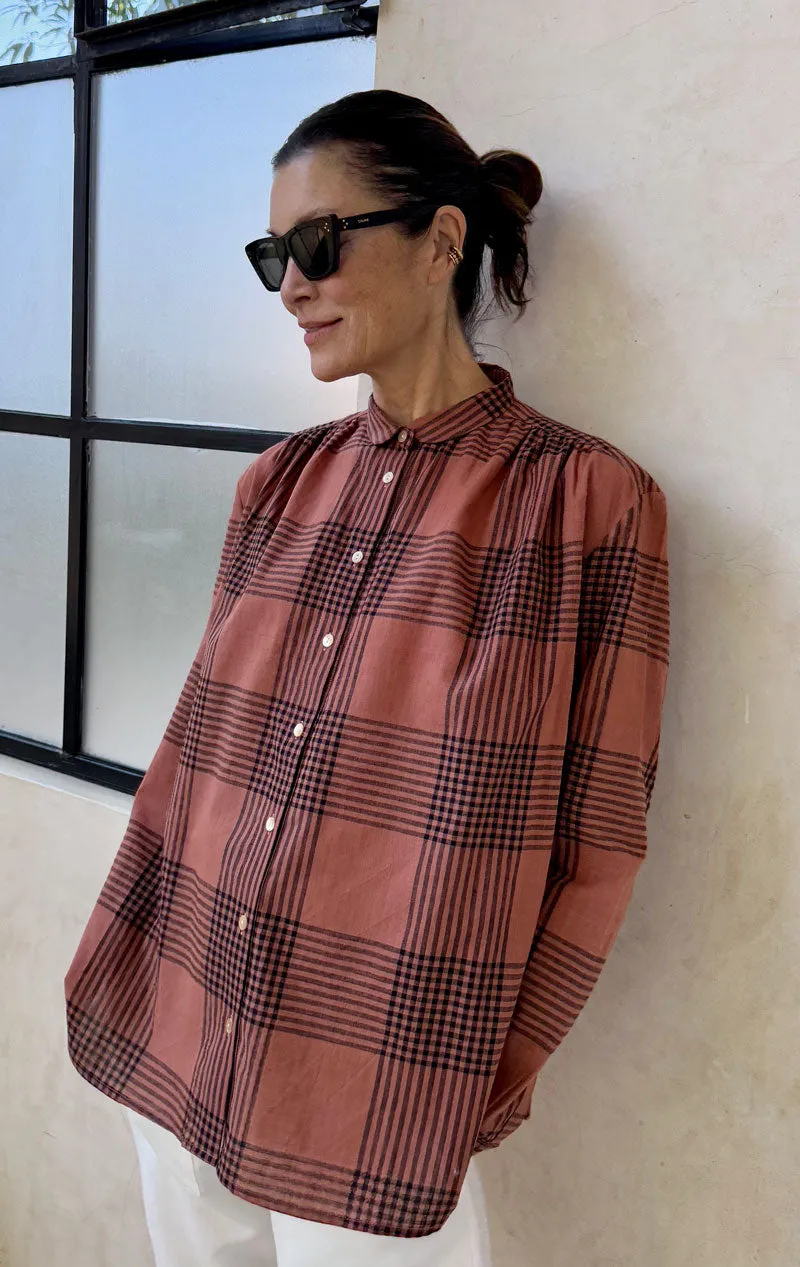 Plaid Sienna khadi blouse