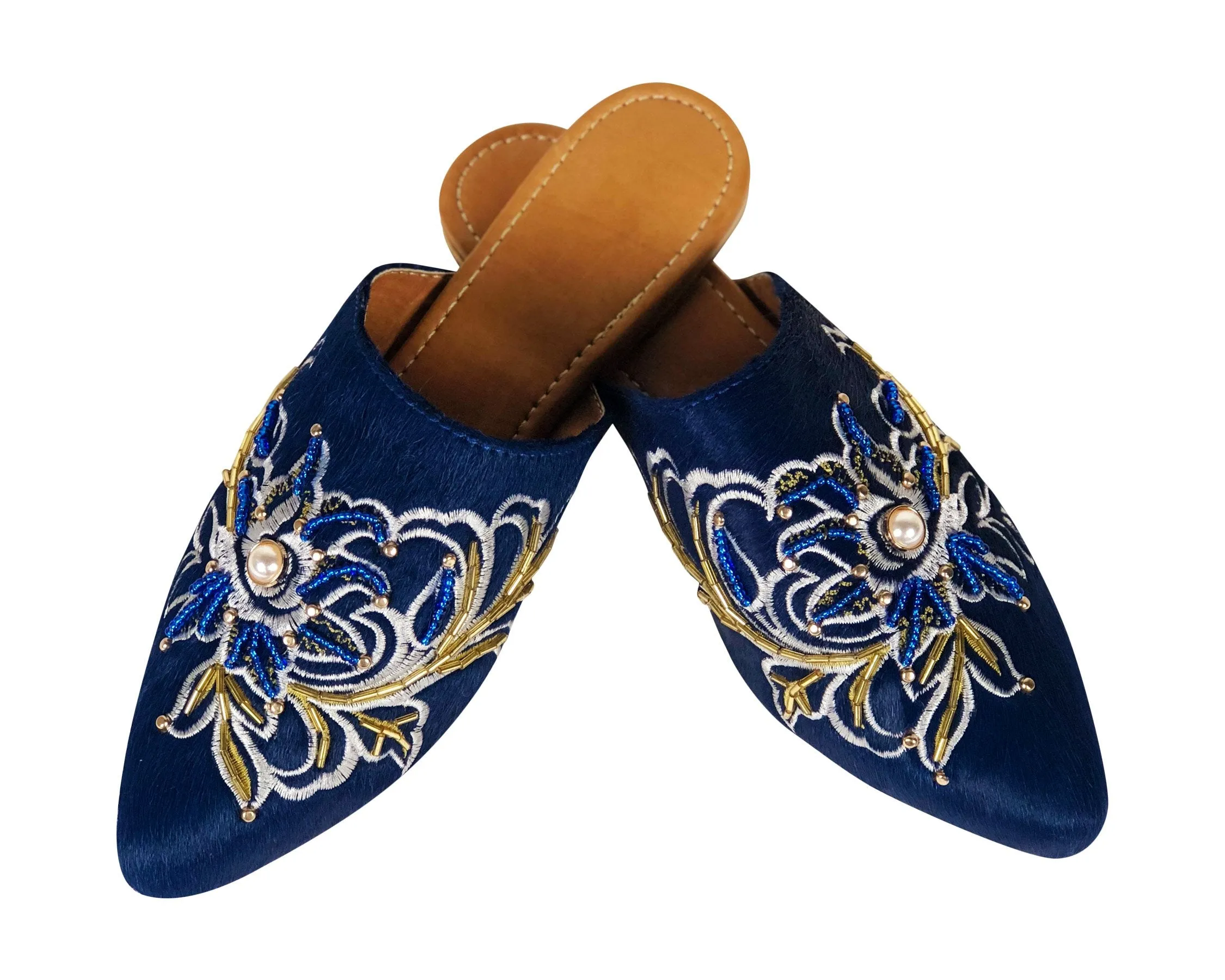 Silvia Cobos Embroidered Flat Mules