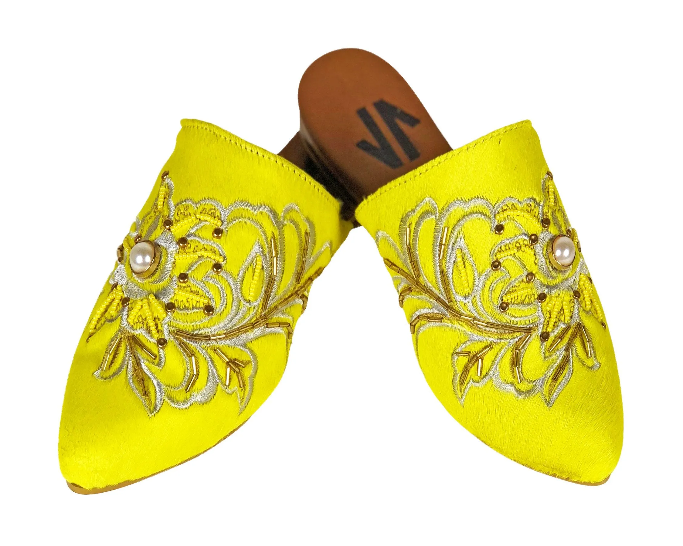 Silvia Cobos Embroidered Flat Mules