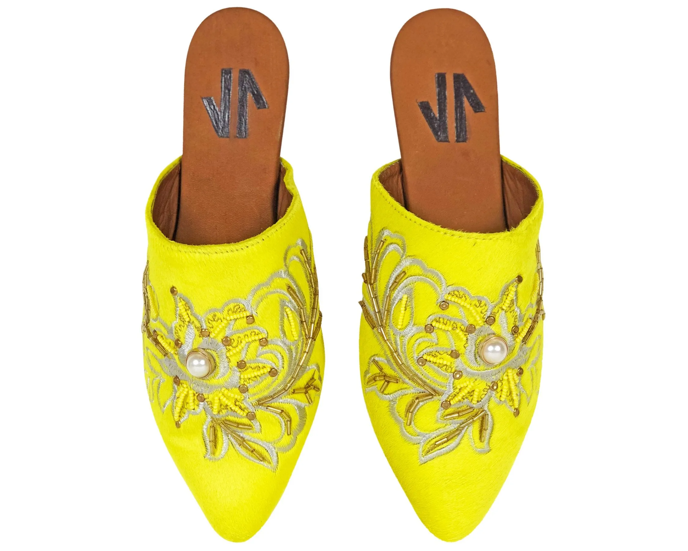 Silvia Cobos Embroidered Flat Mules