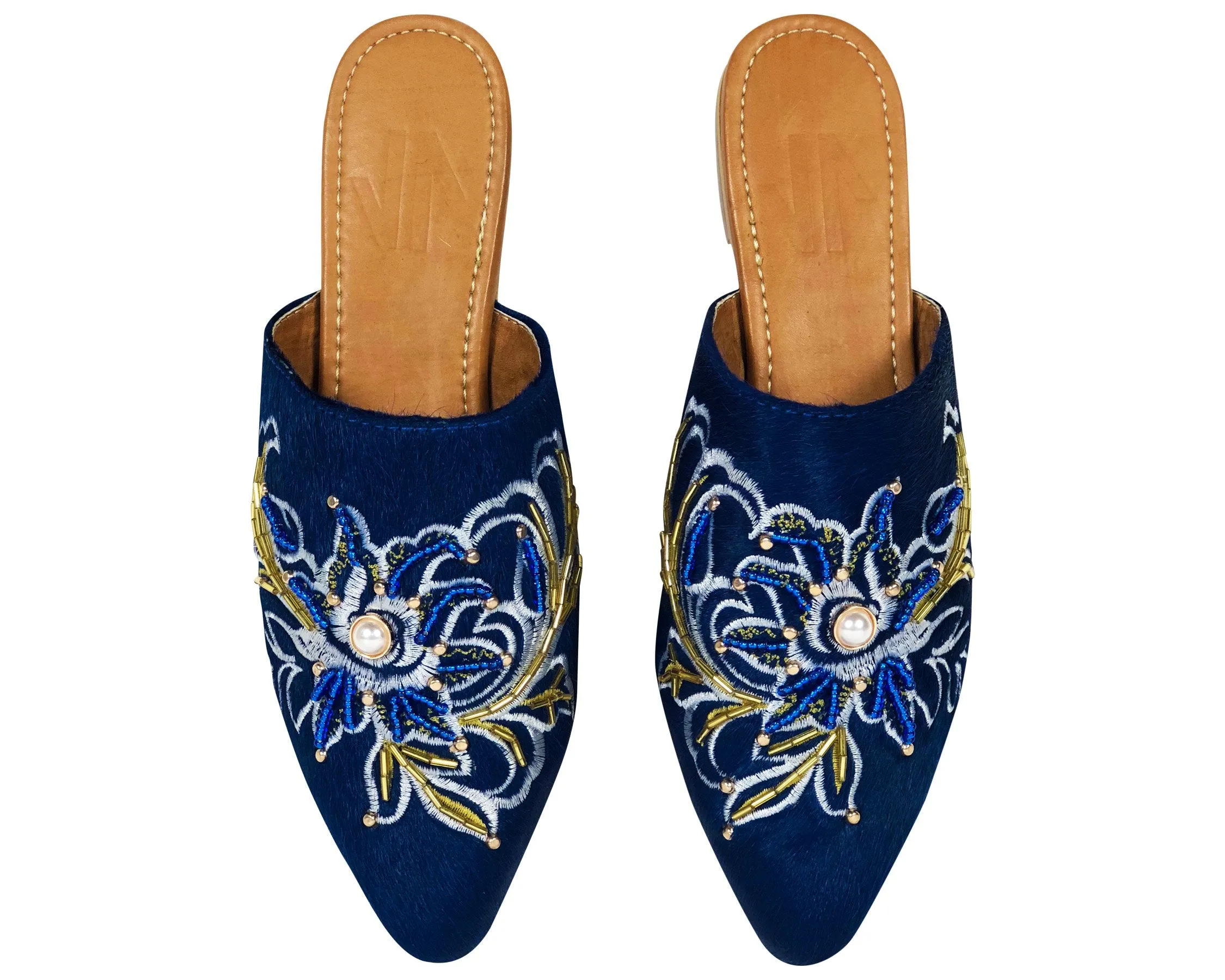 Silvia Cobos Embroidered Flat Mules