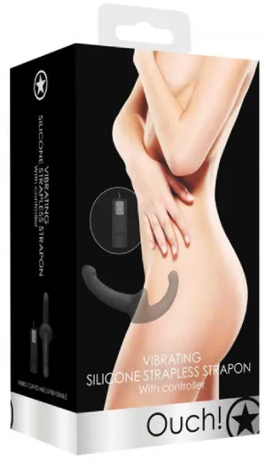 Vibrating Silicone Strapless Strap-On (Black)