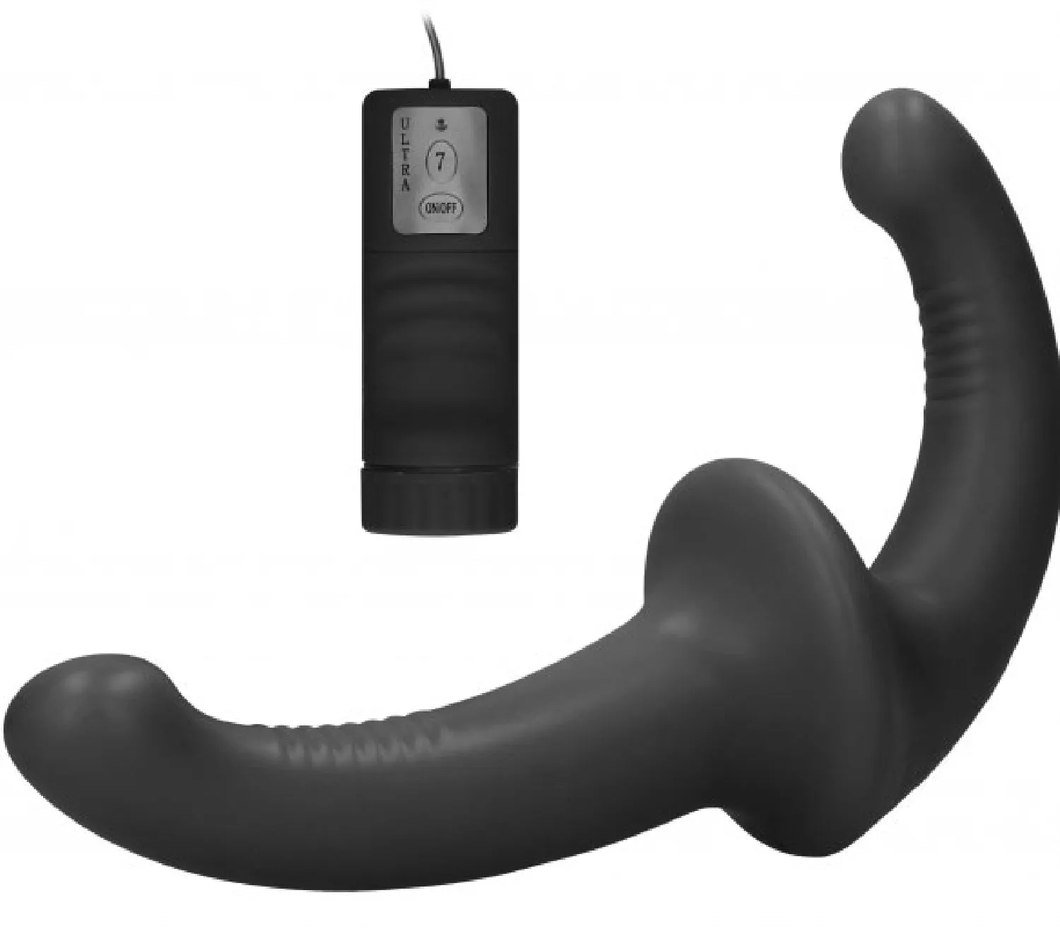 Vibrating Silicone Strapless Strap-On (Black)