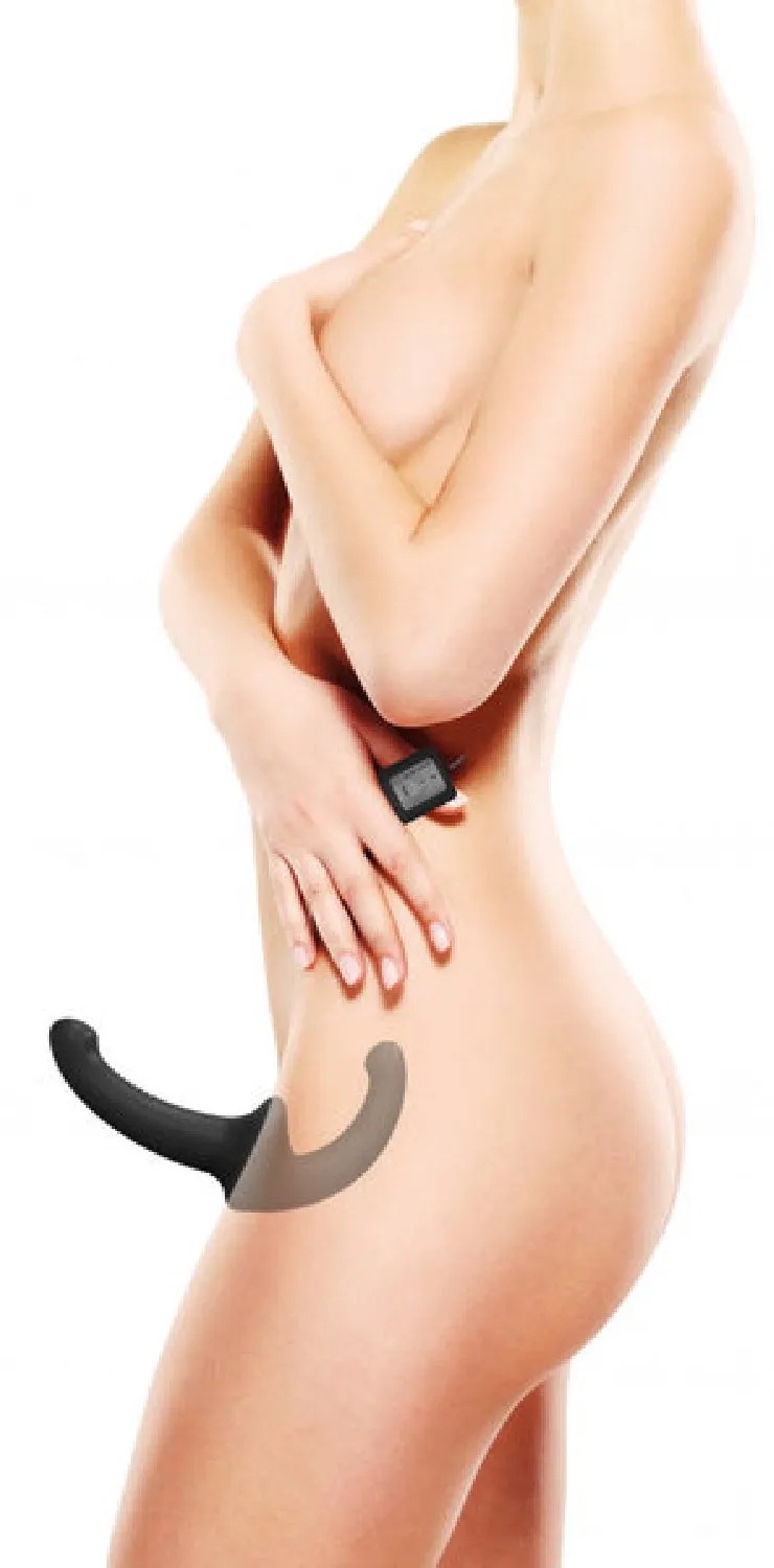 Vibrating Silicone Strapless Strap-On (Black)
